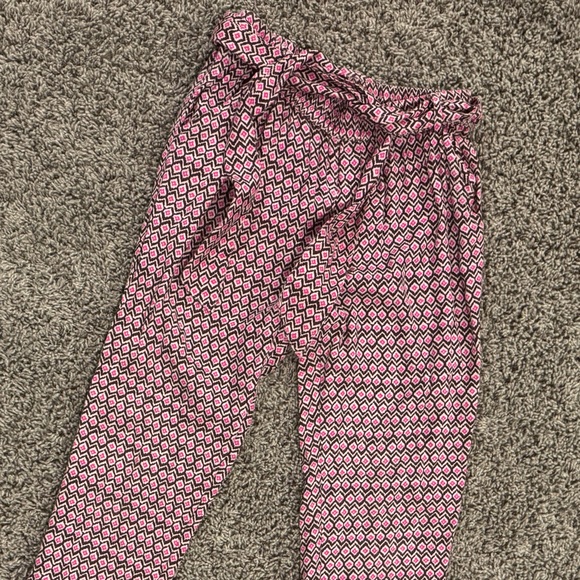 Monsoon girls Pink and Brown Geometric jogger Pants, size 7-8 - Picture 2 of 7